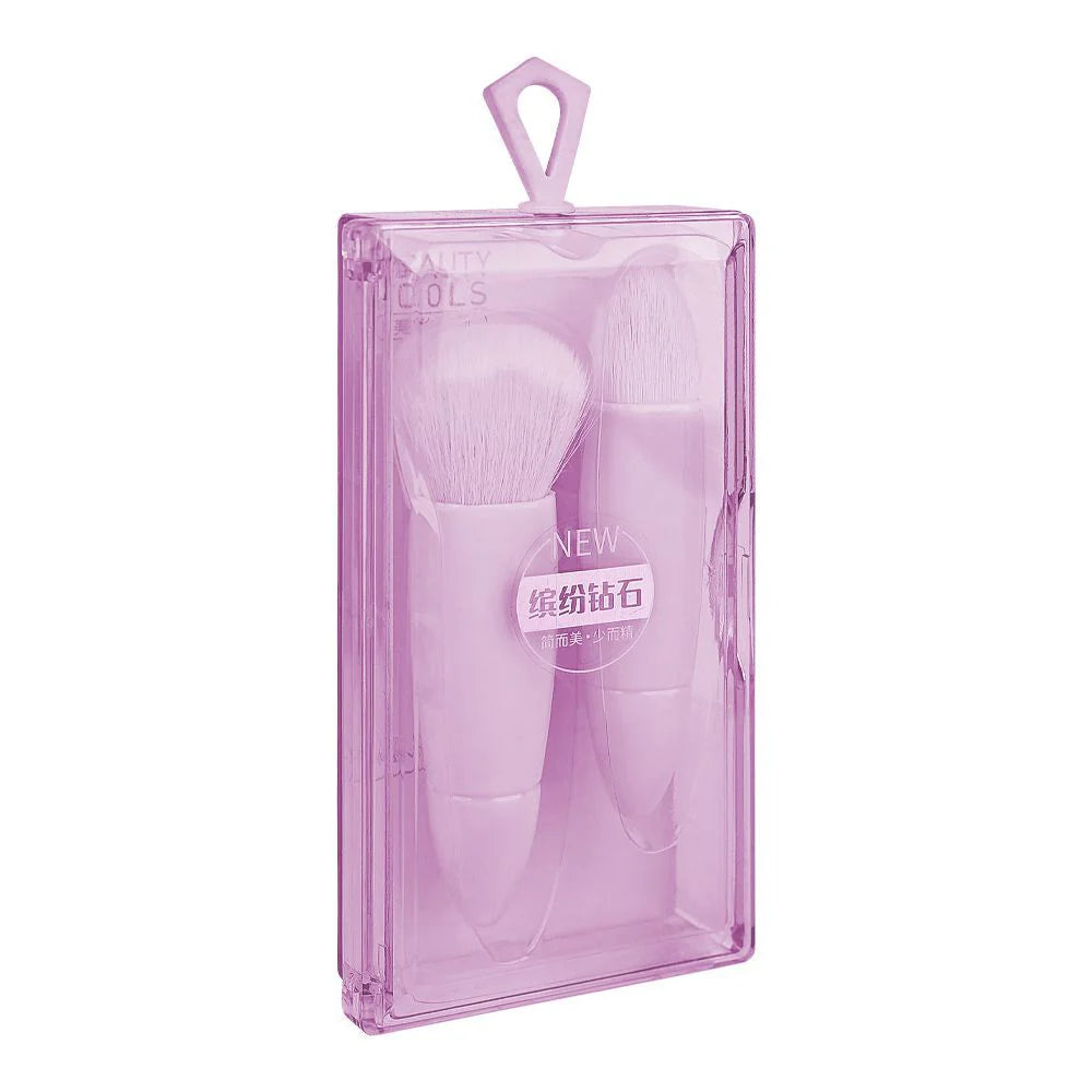 LMLTOP Travel Makeup Fluffy Loose Powder Brush Purple 2-Pack SY611