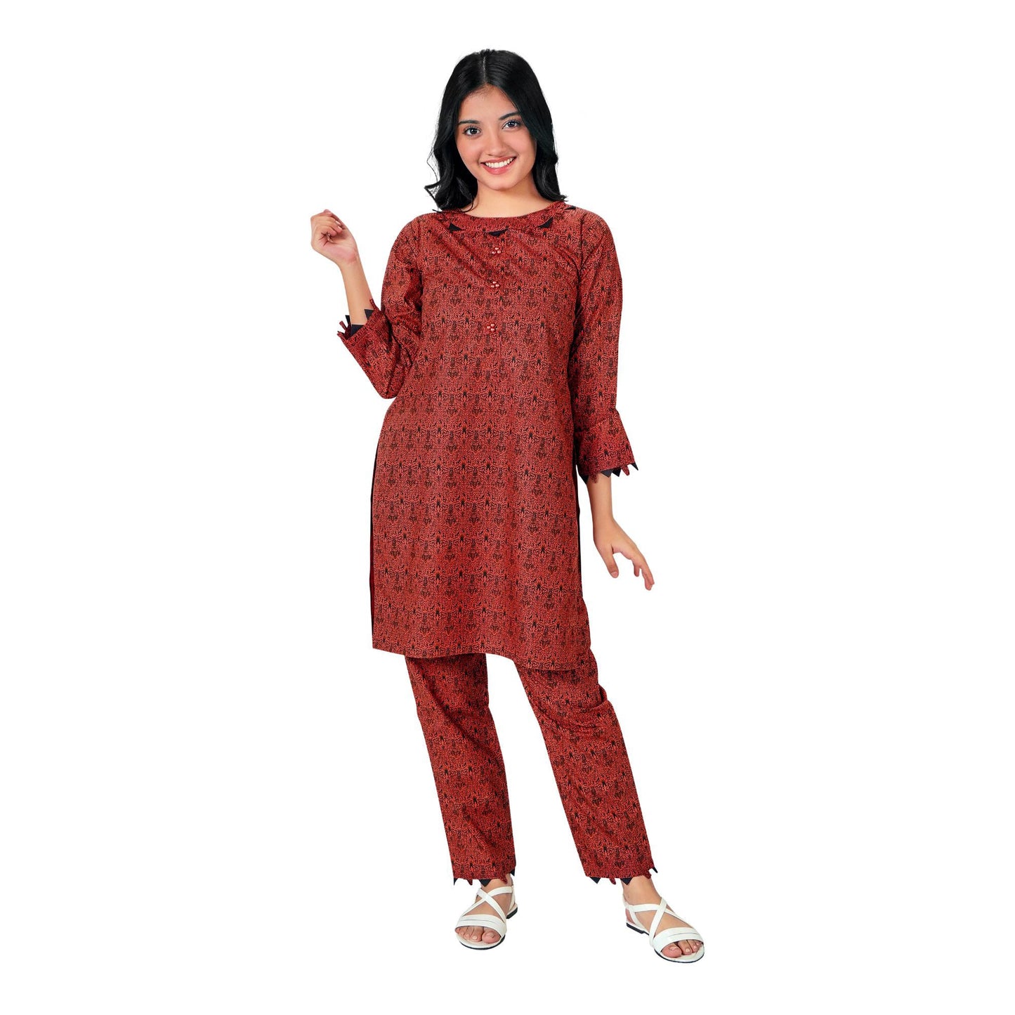 Basix Girls Junior Cotton Rich Rust Set 2-Pack GRL-151