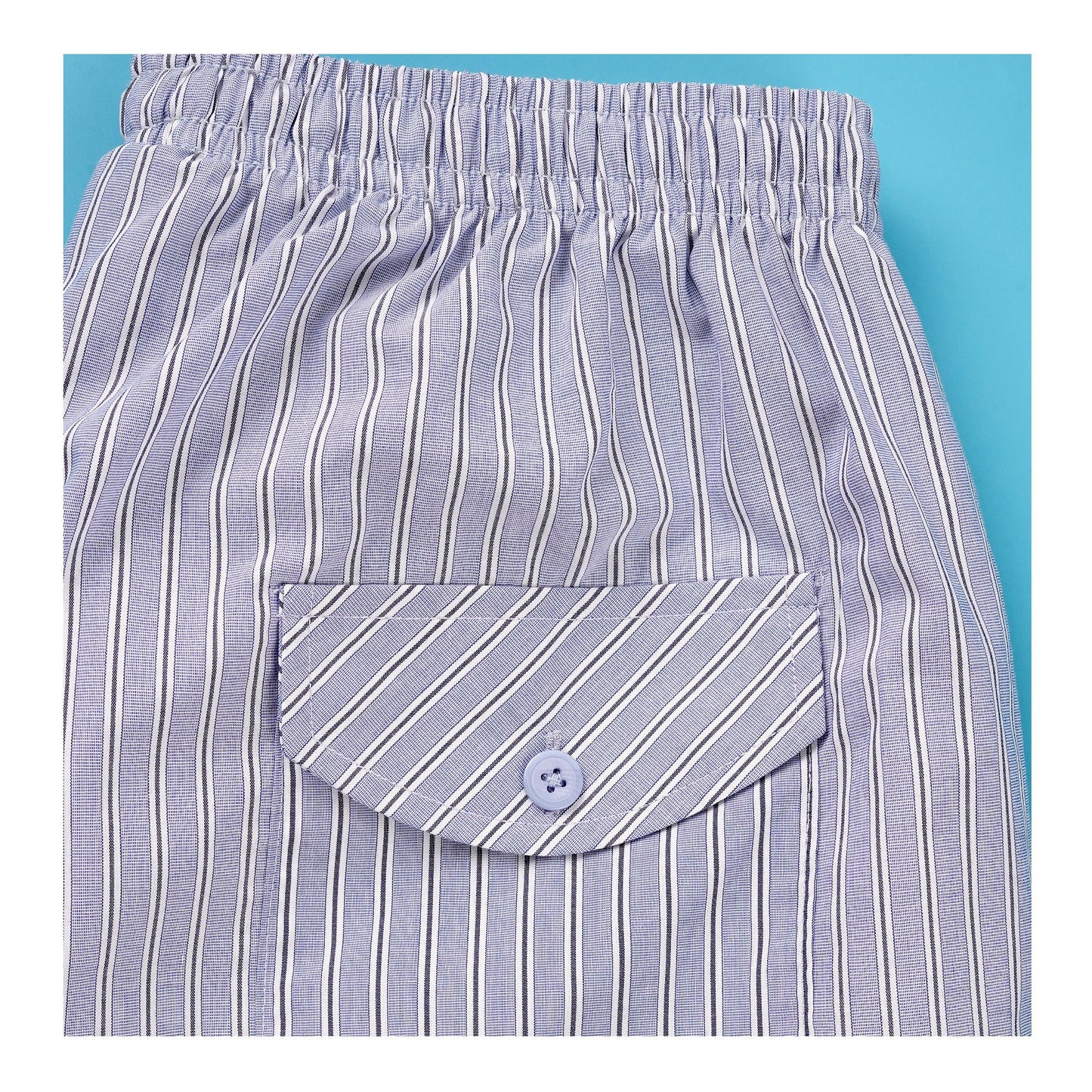 Basix Men's Stripes Trouser, Sky Blue & White, Cotton, MT-949