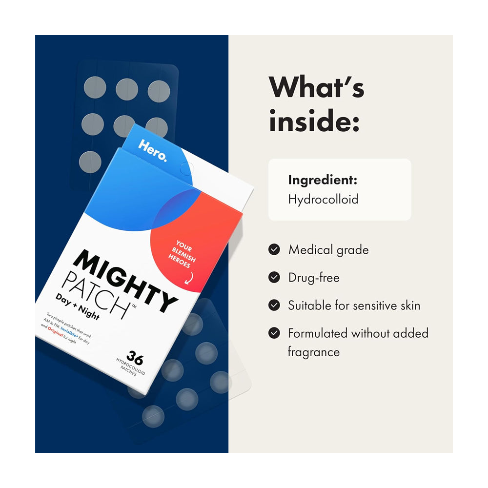 Hero Cosmetics Mighty Pimple Patch Night & Day For Sensitive Skin 36-Pack