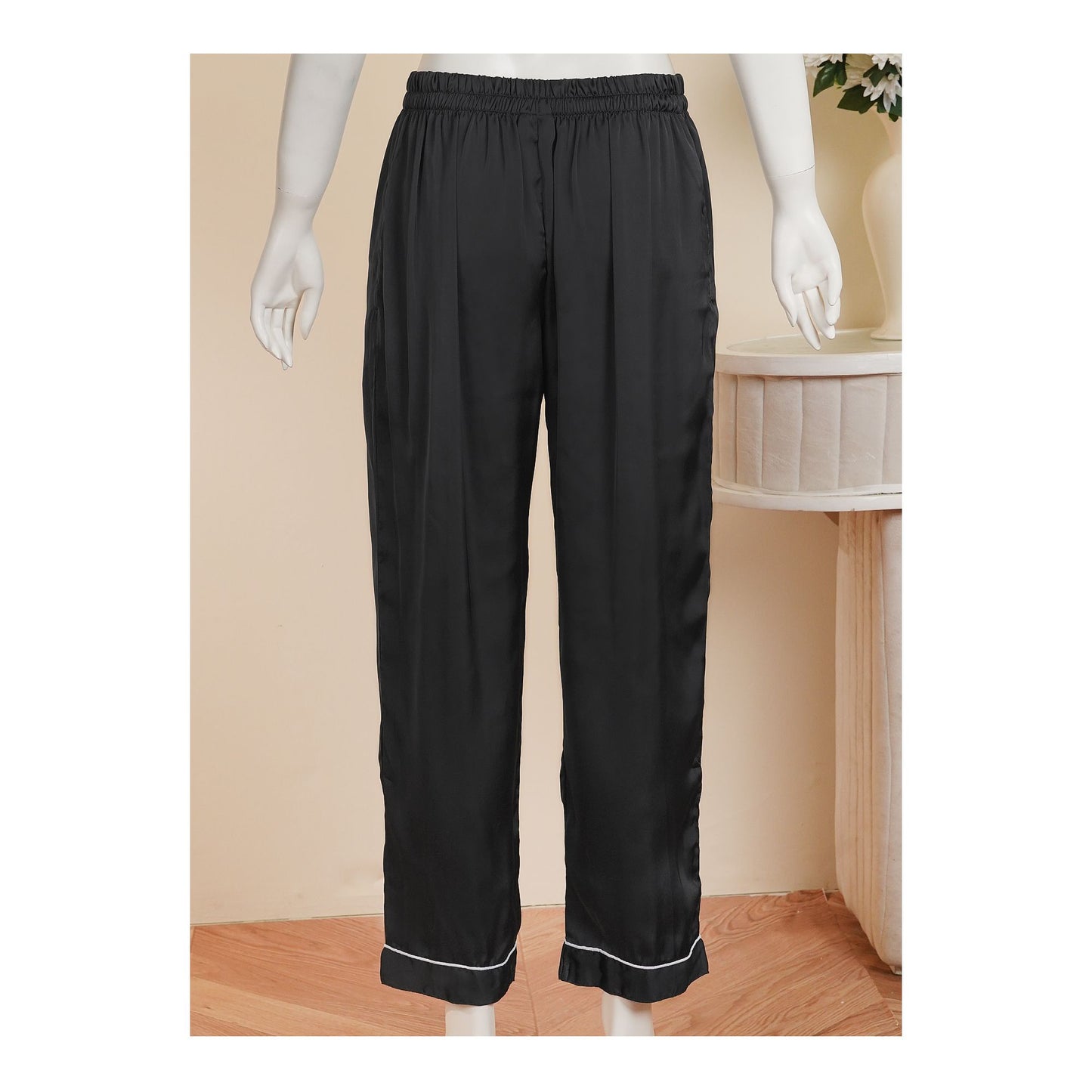 Basix Women's Silk Shirt & Trouser 2 Piece Suit, Charcoal, SW-132