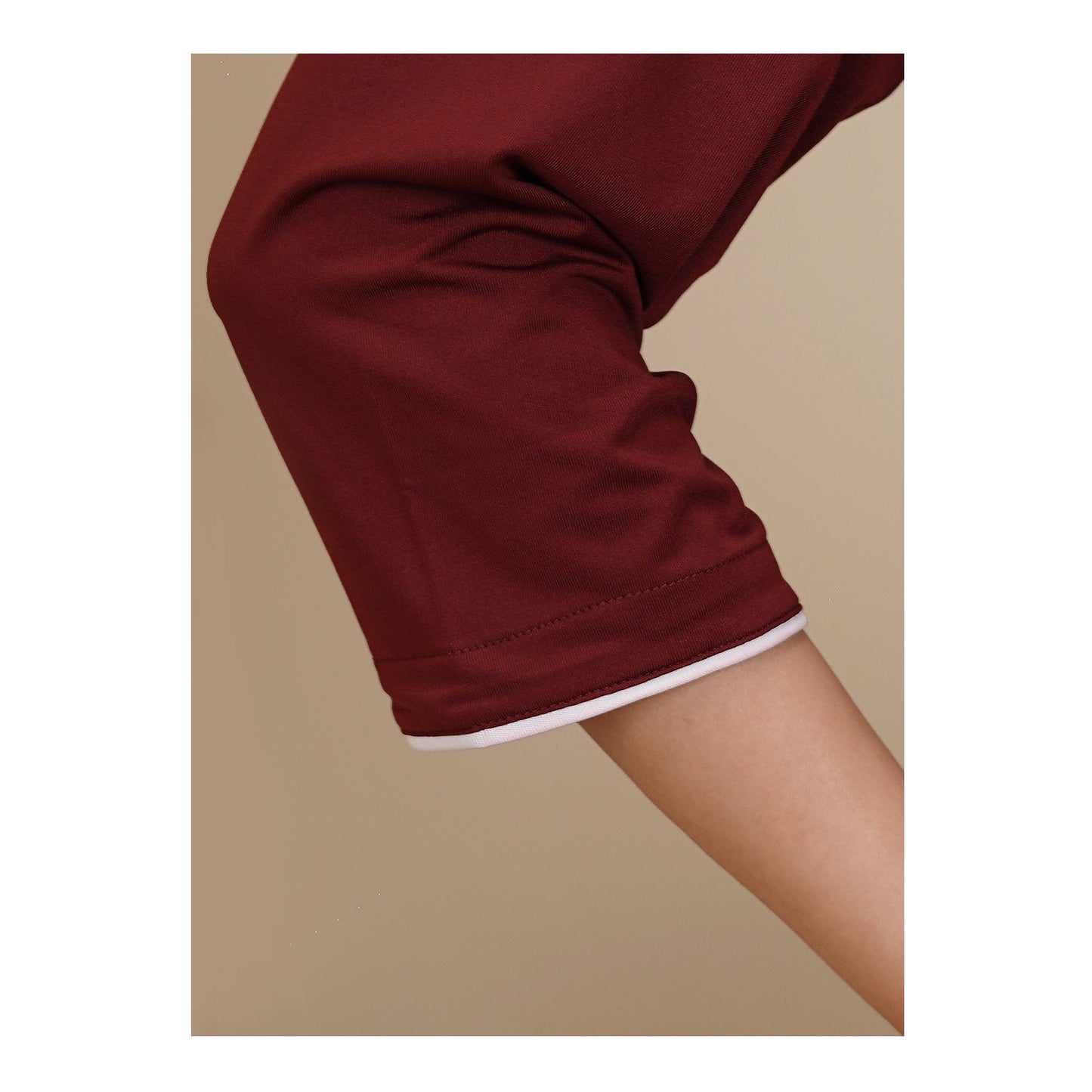 Basix Women's 4 Way Jersey Stretch Self Adjustment Fabric Western Co-Ords, Burgundy, CORD-129