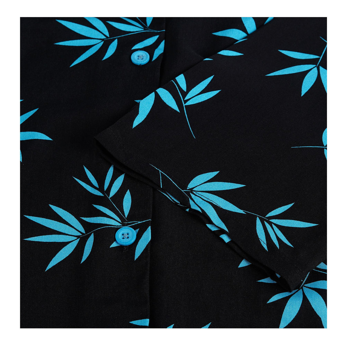 Basix Women's Flora Co-Ord Set Black With Light Blue Viscose CORD-133