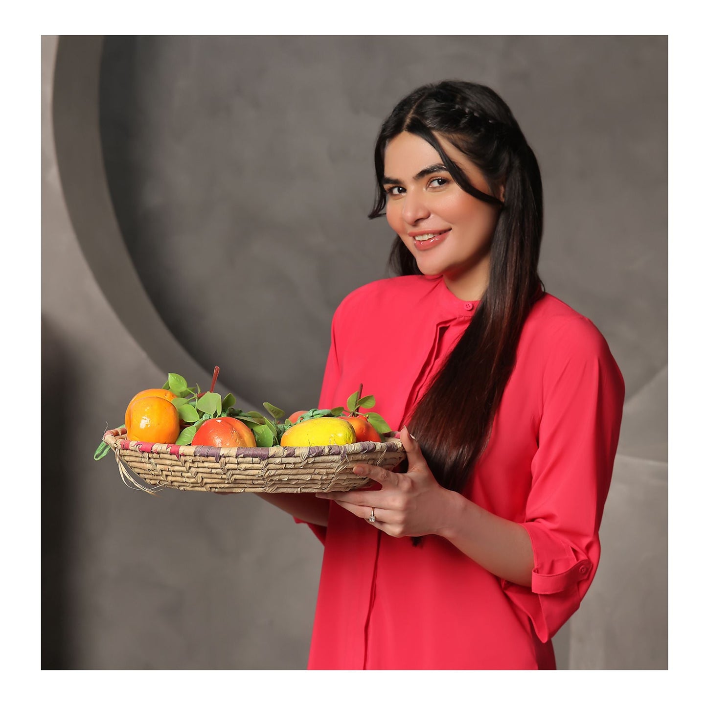 Basix Women's Solid Fusion Co-ord Set Dress Soft Fabric Relax Fit Hot Pink CORD-110