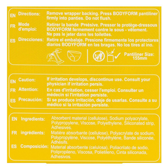 Bodyform Cushion Soft Regular Maxi Pantiliners 30-Pack
