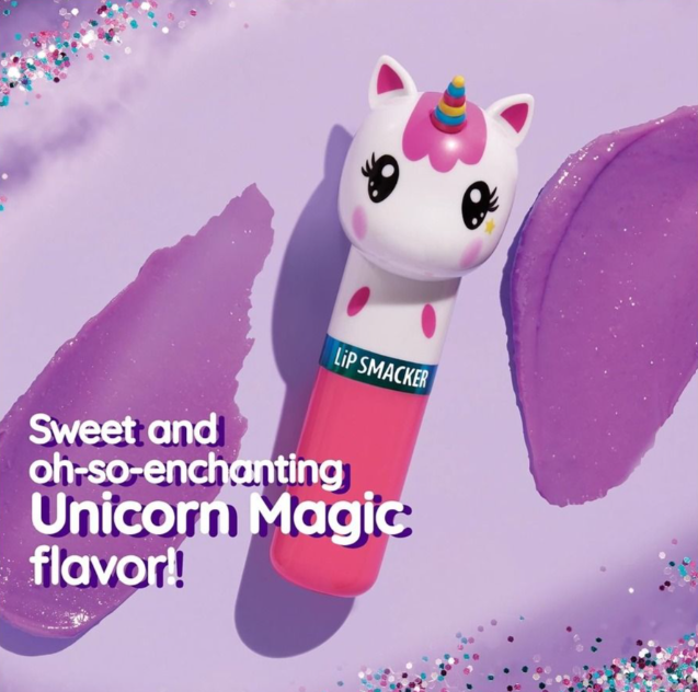 Lip Smacker Lippy Pals Unicorn, Flavored Moisturizing & Smoothing Soft Shine Lip Balm, Hydrating & Protecting - Unicorn Magic, 4g