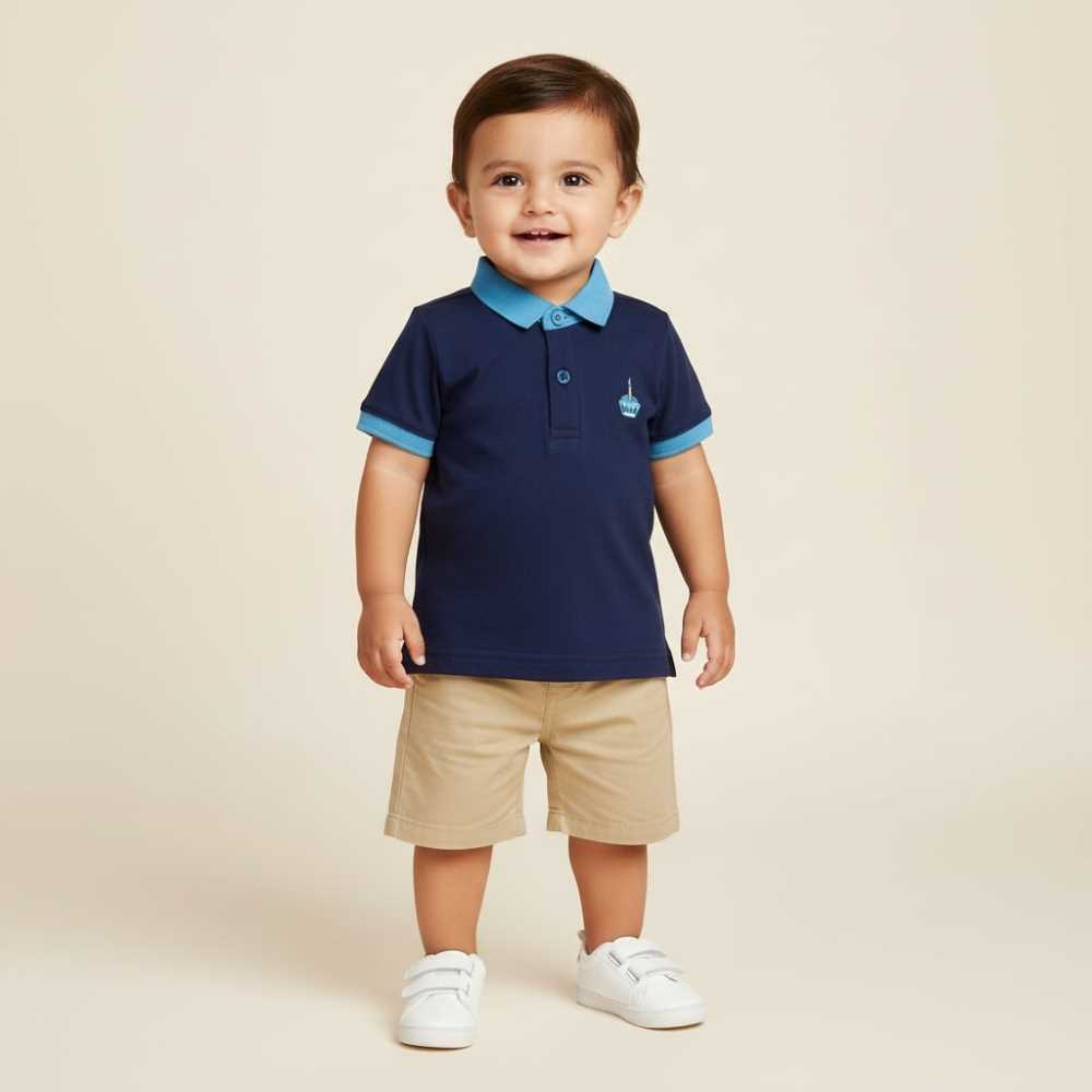 Basix Infant Monster At A Party Polo with Self Collar 2654