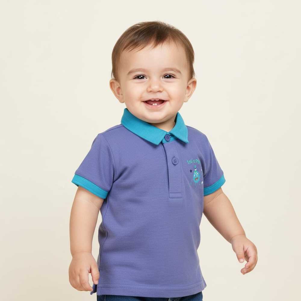 Basix Infant Monster At A Party Polo with Self Collar 2665