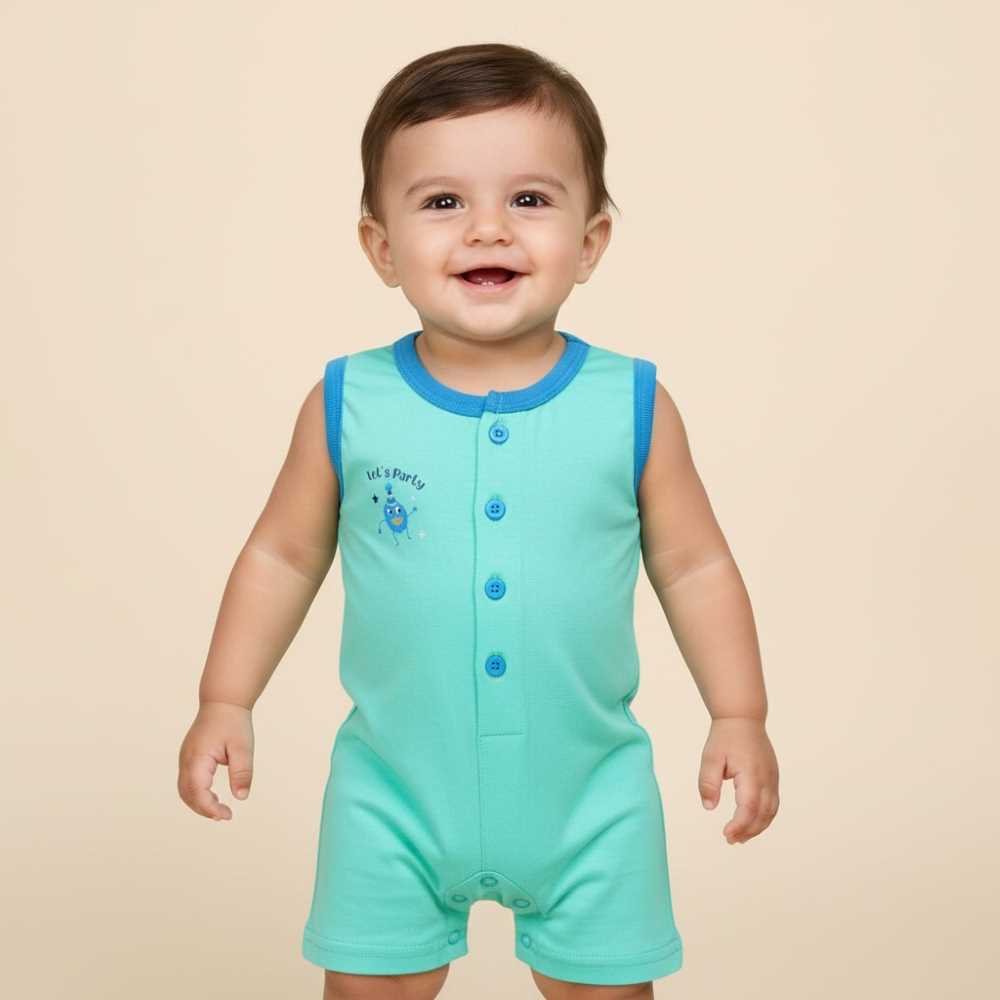 Basix Infant Monster At A Party Sleeve Less Polo Romper 2645
