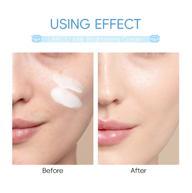 Laikou Milk Brightening Cream, Hyaluronic Acid & Niacinamide, For Non-Allergic Skin, 55g, LK91965D