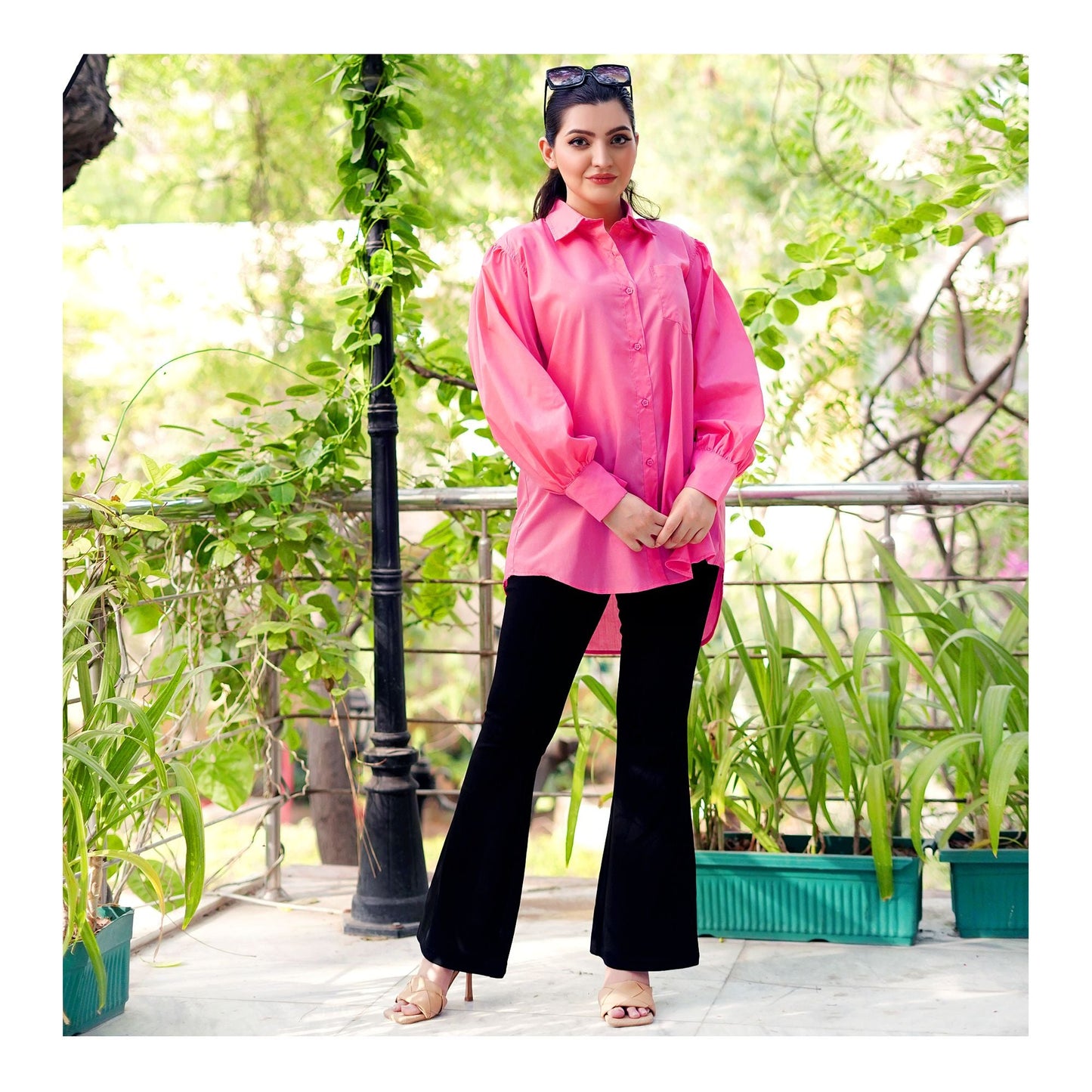 Basix Ladies Western Classic Peach Shirt LWS-22