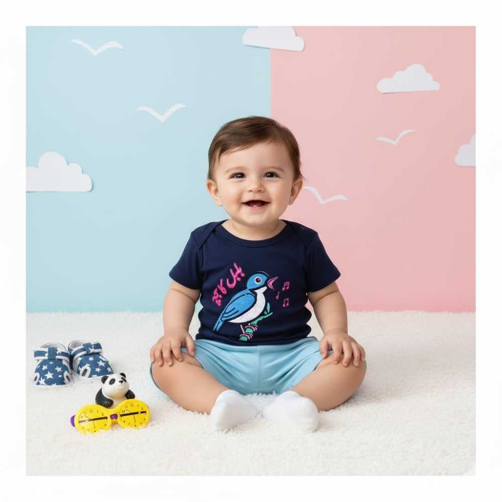Basix Infant Ghousla Short Sleeve 2 Button Tee 2612
