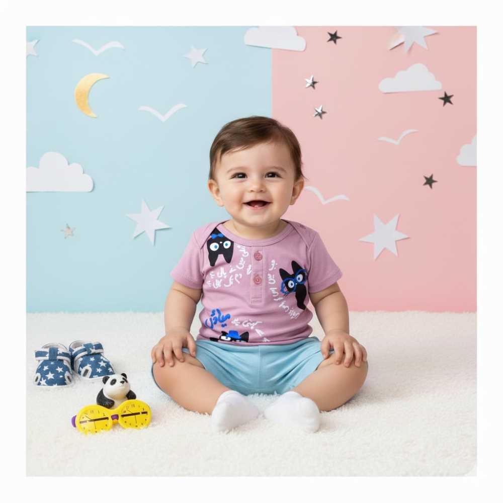 Basix Infant Ghousla Short Sleeve 2 Button Tee 2613