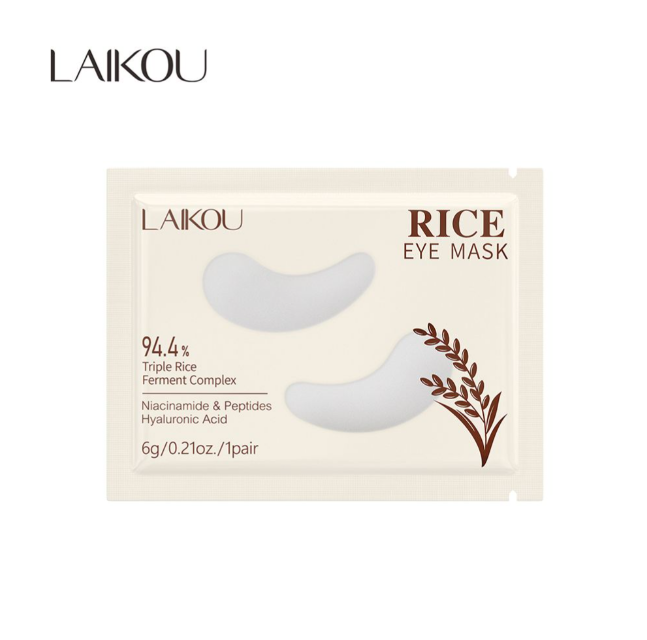 Laikou Rice Eye Mask, Niacinamide, Hyaluronic Acid, For Hydrated & Nourished Skin, 6g, LK32395A