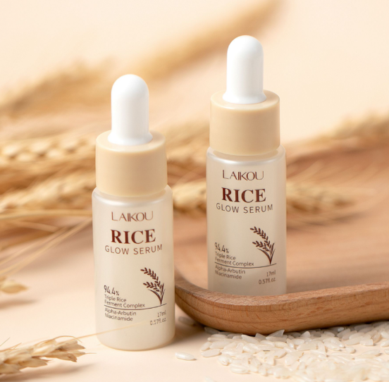 Laikou Rice Glow Serum, Niacinamide & Alpha-Arbutin & Panthenol, For Smooth & Hydrated Skin, 17ml, LK81959A