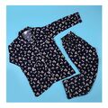 Basix Women's Flora Loungewear 2 Pieces Set, Navy Blue & White, LW-675