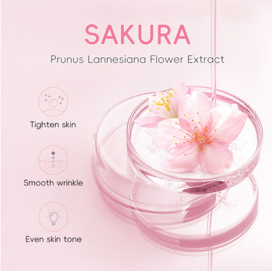 Laikou Japan Sakura Serum, Niacinamide + Hyaluronic Acid + Vitamin C, For Sensitive Skin, 30ml, LK91095D