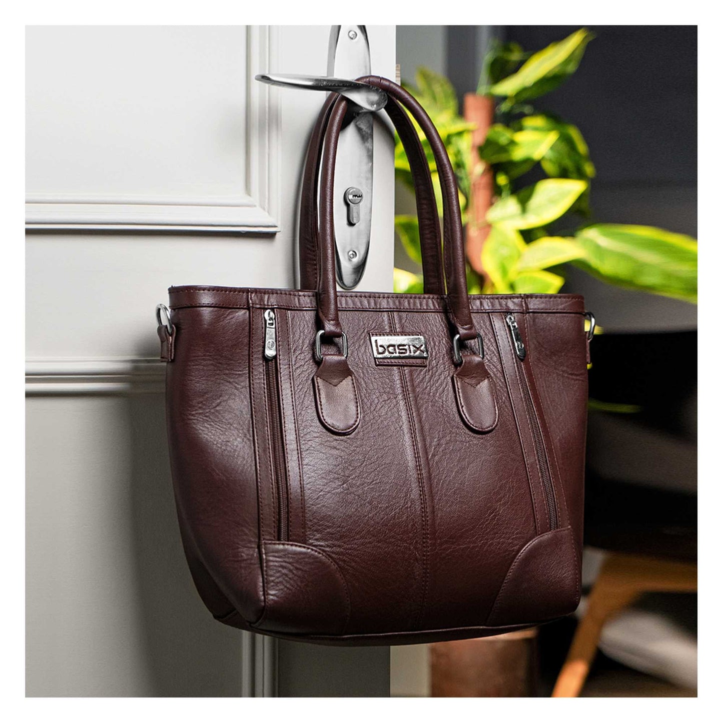 Basix Ladies Hand Bag Brown