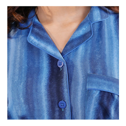 Basix Women's Light & Dark Blue Tie & Dye Loungewear, 2-Piece Set, LW-664