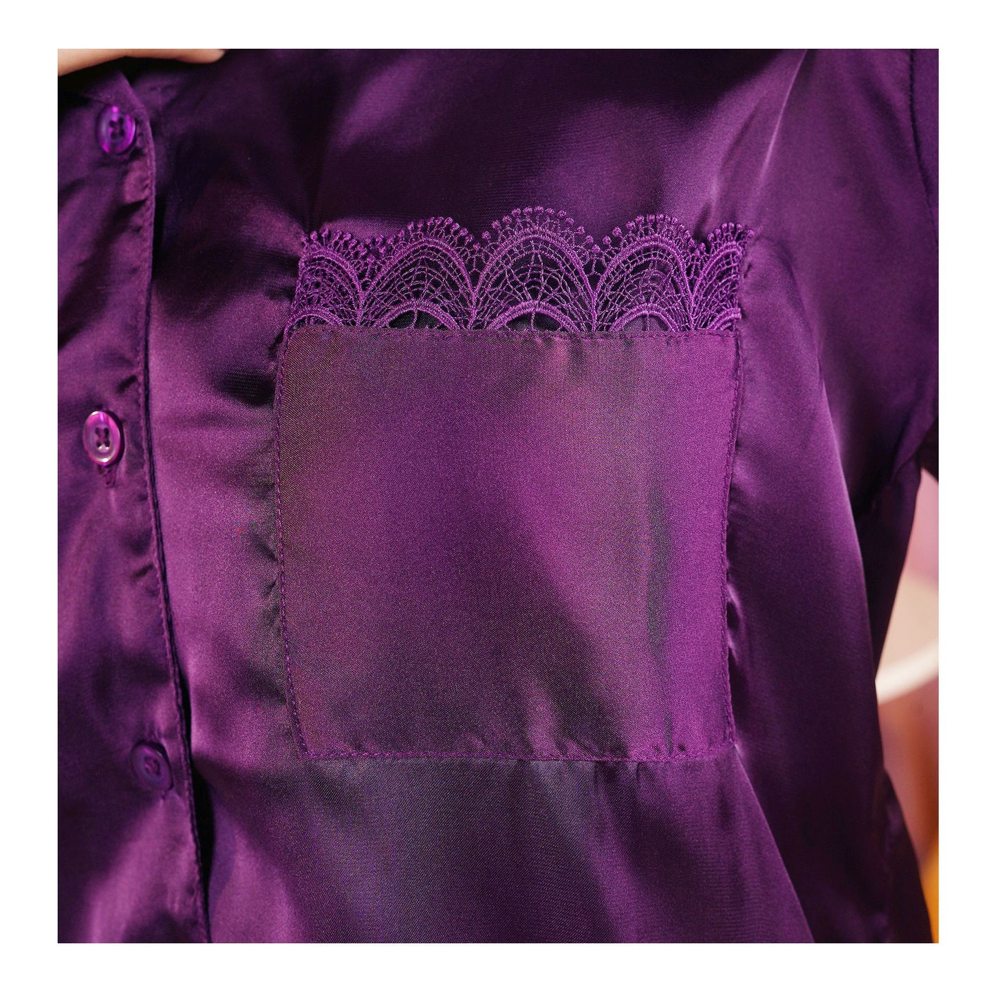 Basix Women's Purple Full Sleeves Shirt & Trouser With Lace, 2-Piece, SW-120