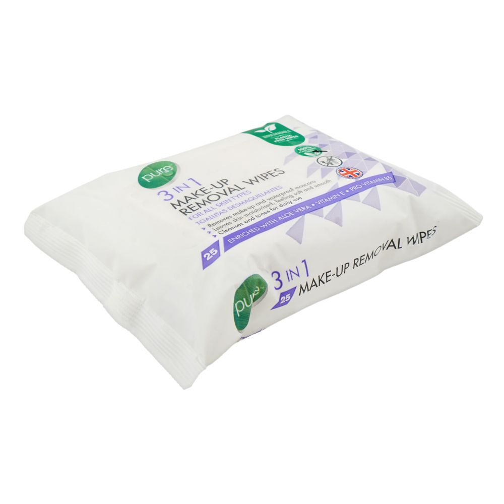 Pure 3 IN 1 Make up Removal Wipes 25