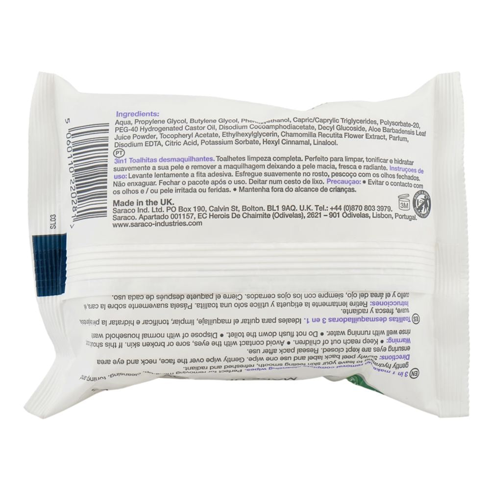 Pure 3 IN 1 Make up Removal Wipes 25