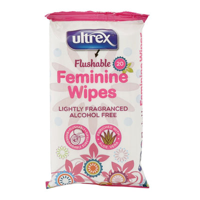 Ultrex Flushable Feminine Wipes 20