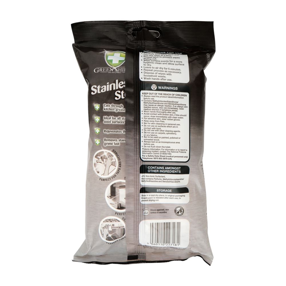 Greenshield Stainless Steel Wipes 70's 12 x 70's