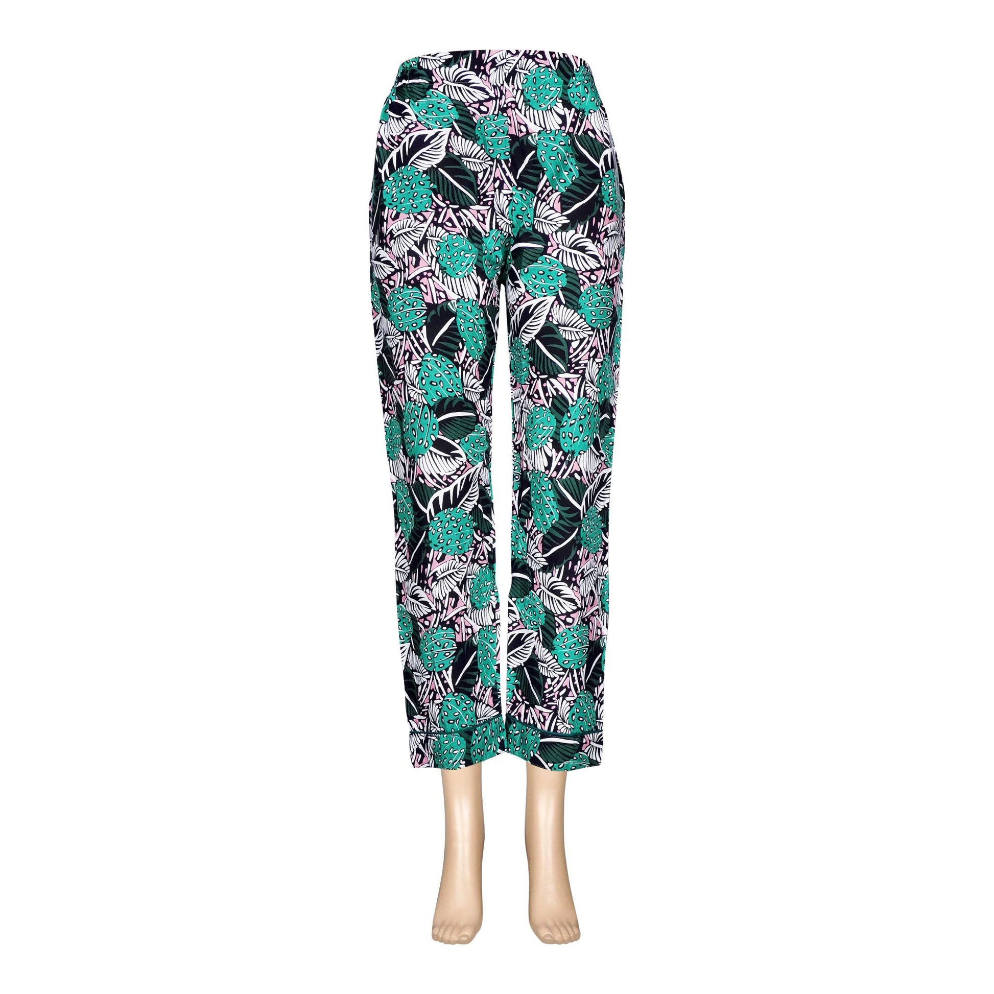 Basix Women's Linen Pajama, Multi Shades Of Forest Green, 116