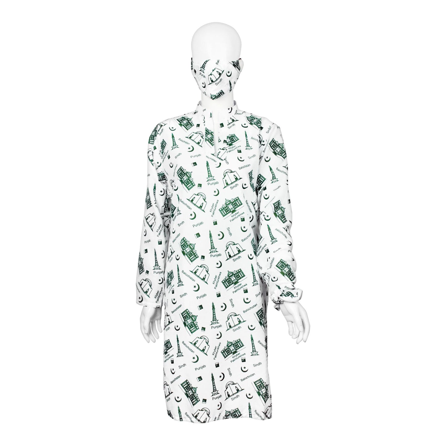 Basix Independence Day Landmarks Kurti For Women, With Mask & Hair Band