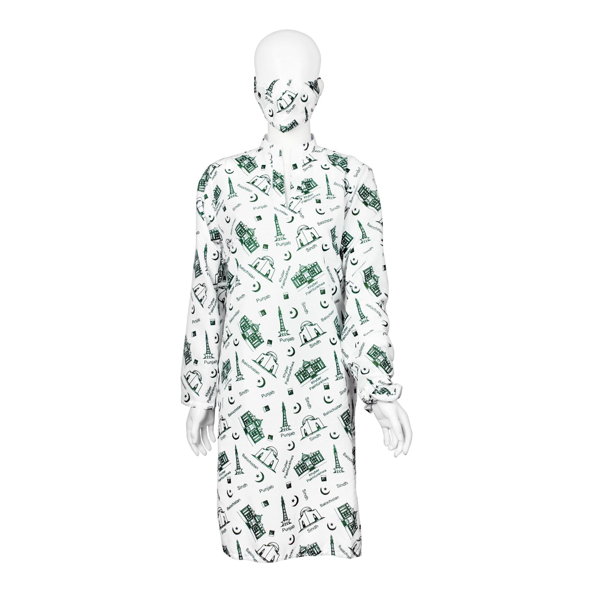 Basix Independence Day Landmarks Kurti For Women, With Mask & Hair Band