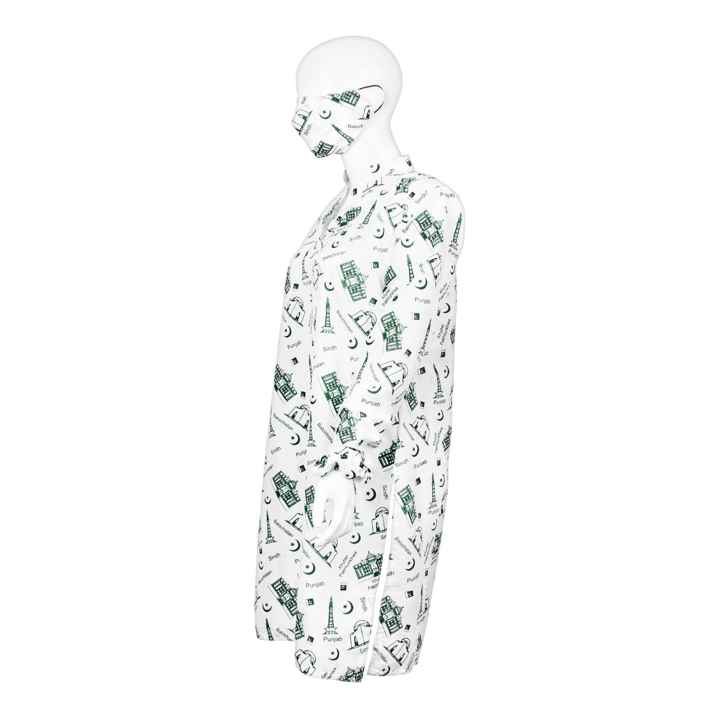 Basix Independence Day Landmarks Kurti For Women, With Mask & Hair Band