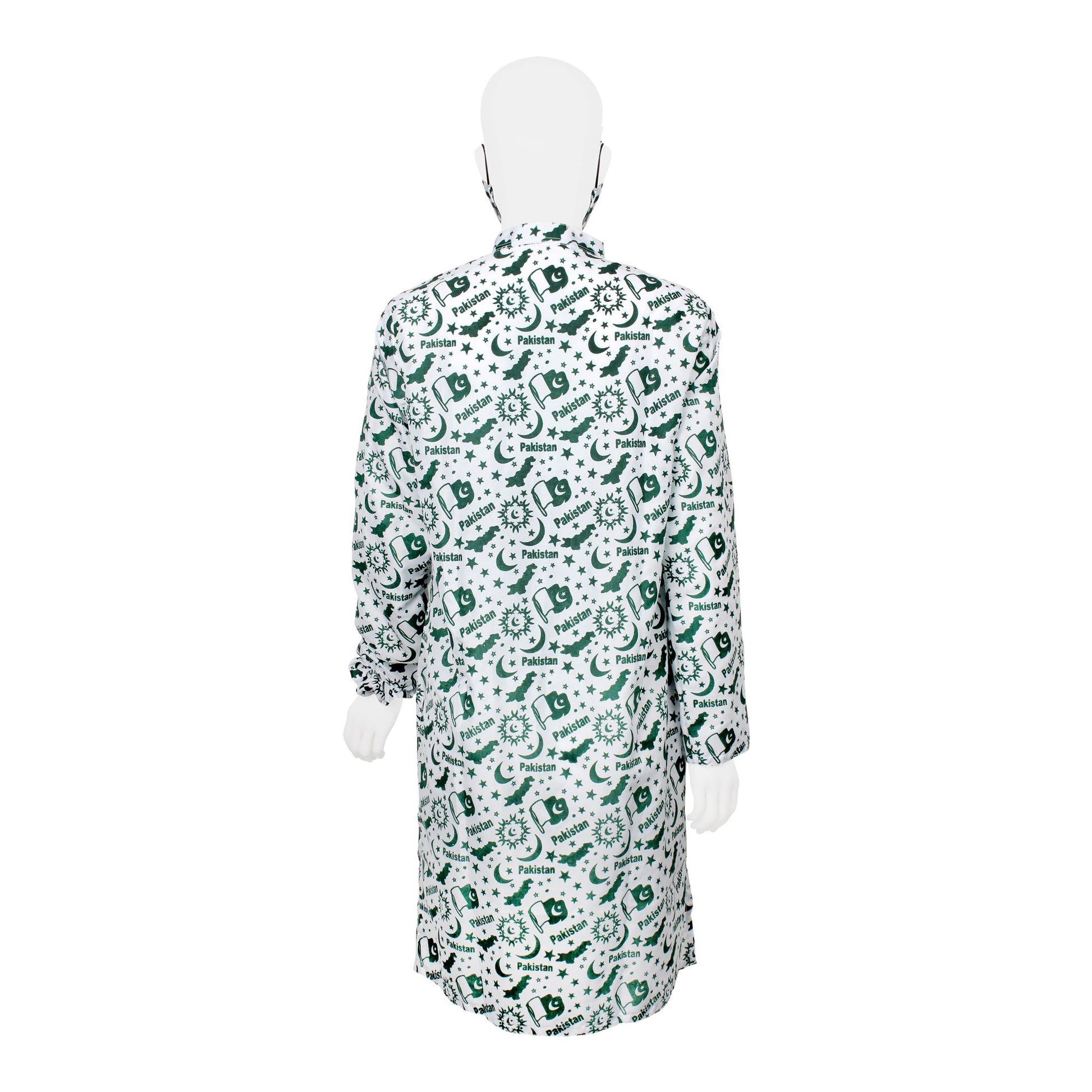 Basix Independence Day Pakistan Flag Kurti For Women, With Mask & Hair Band
