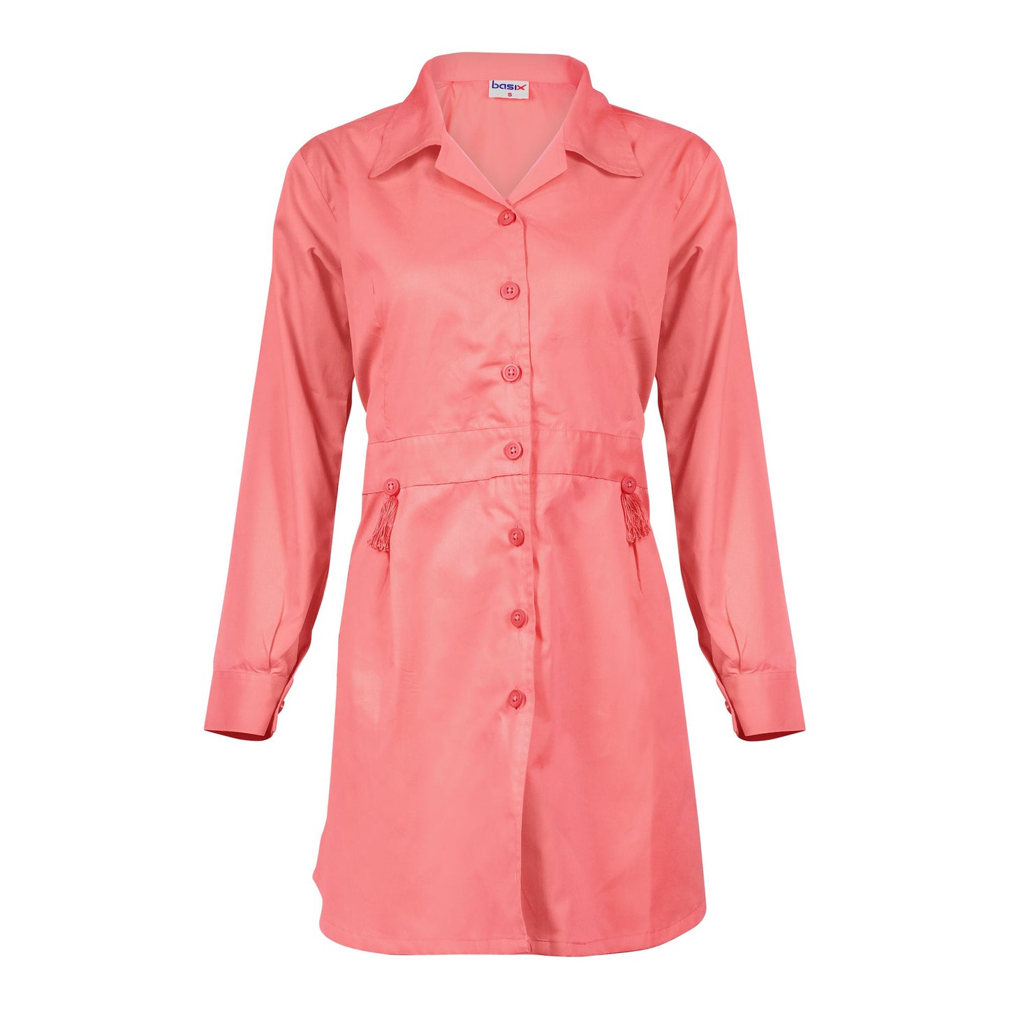 Basix Women's Cotton Button Shirt Carnation Pink, WS-554