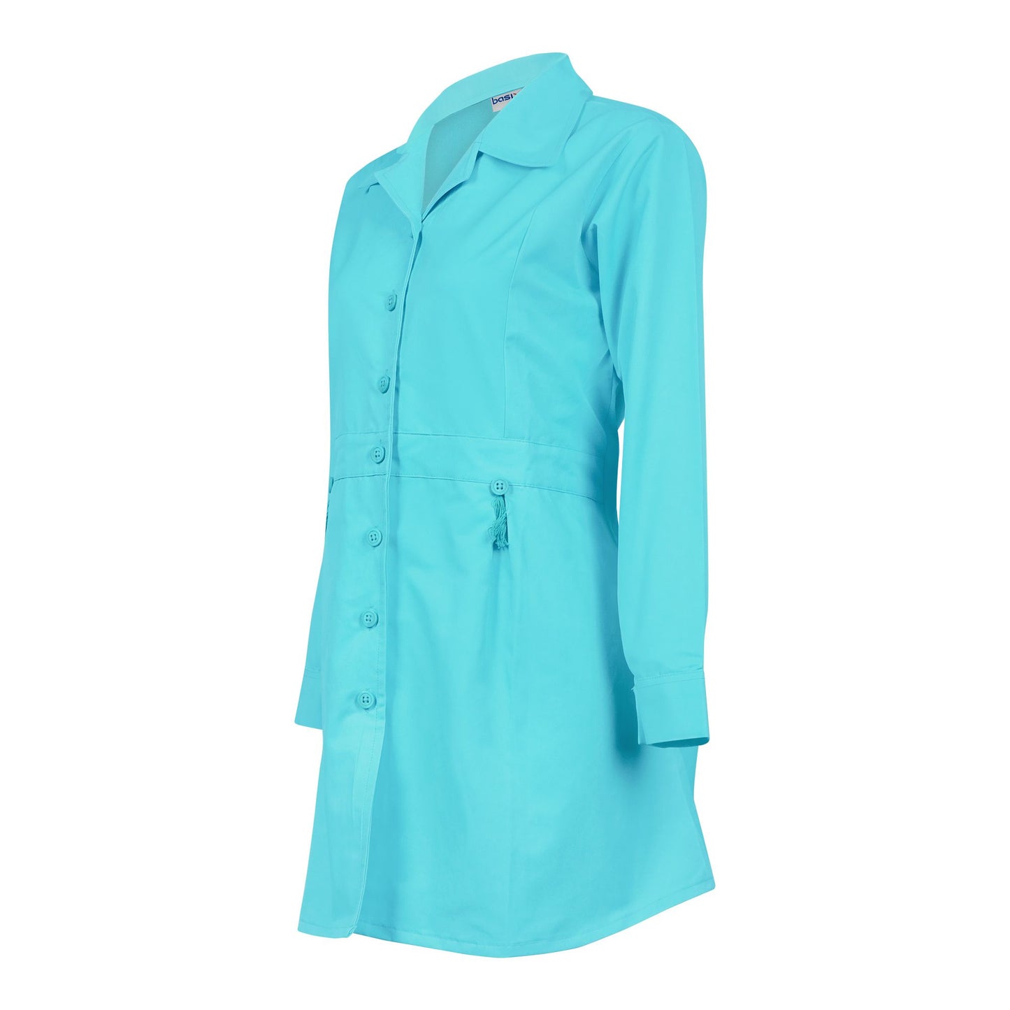 Basix Women's Cotton Button Shirt Satin Turquoise, WS-555