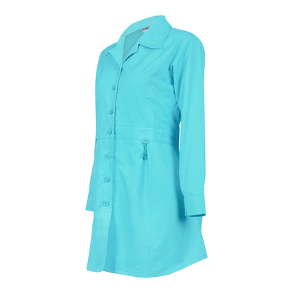 Basix Women's Cotton Button Shirt Satin Turquoise, WS-555