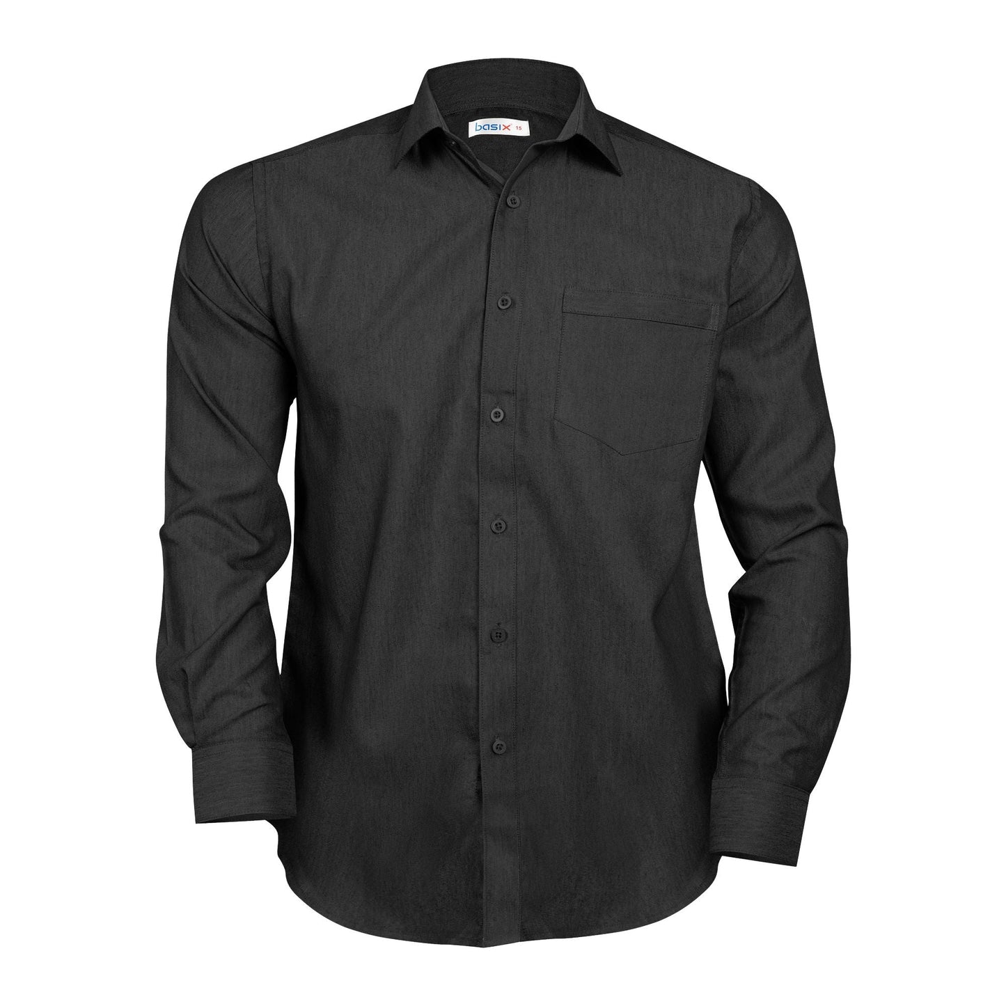 Basix Men's Textured Fabric Ash Black  MFS-101