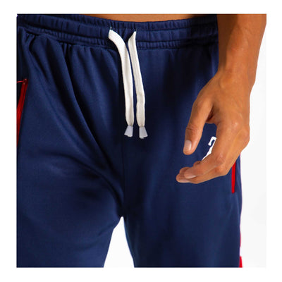 Basix Moisture Wicking Sports Trousers Navy, Red Accents, ST-706