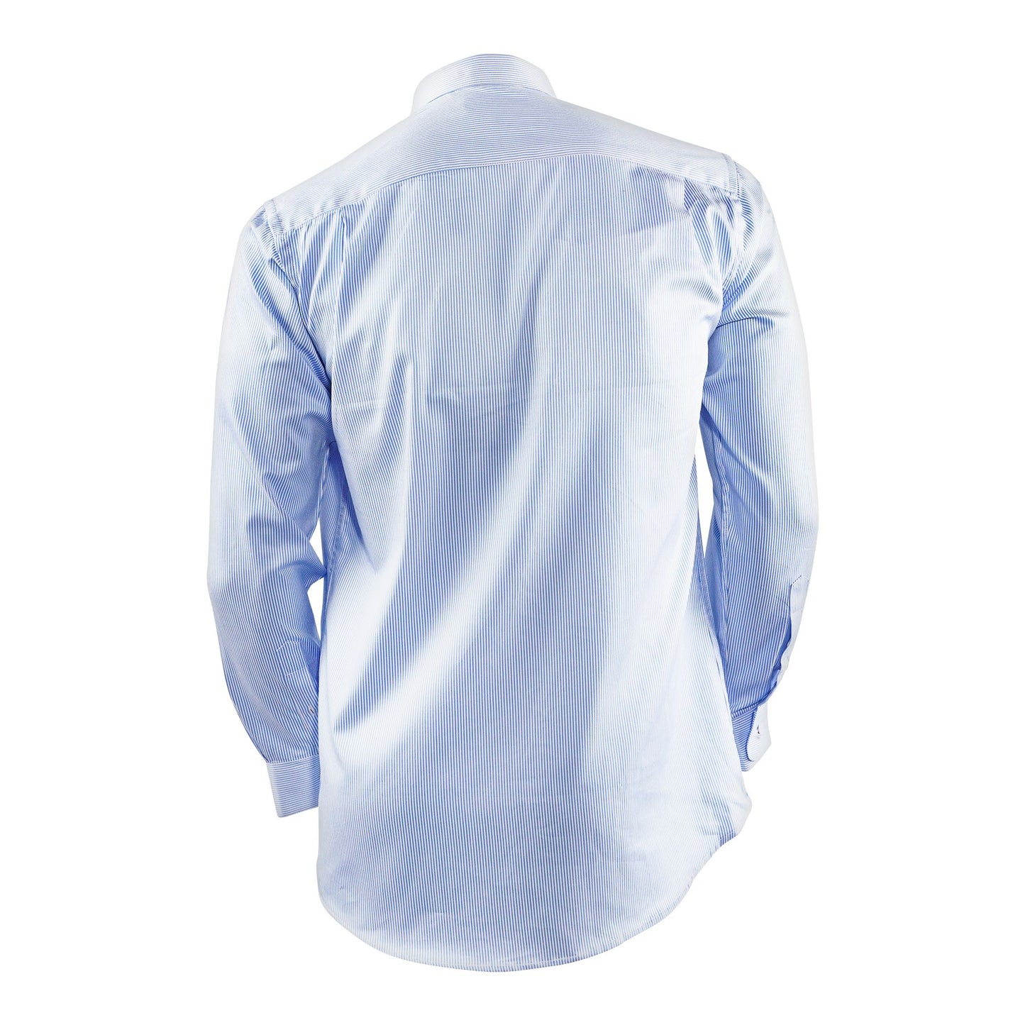 Basix Men's Thin Striped Shirt, Sky Blue & White, MFS-106