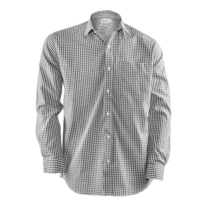 Basix Men's Check Shirt, Black &amp; White, MFS-107