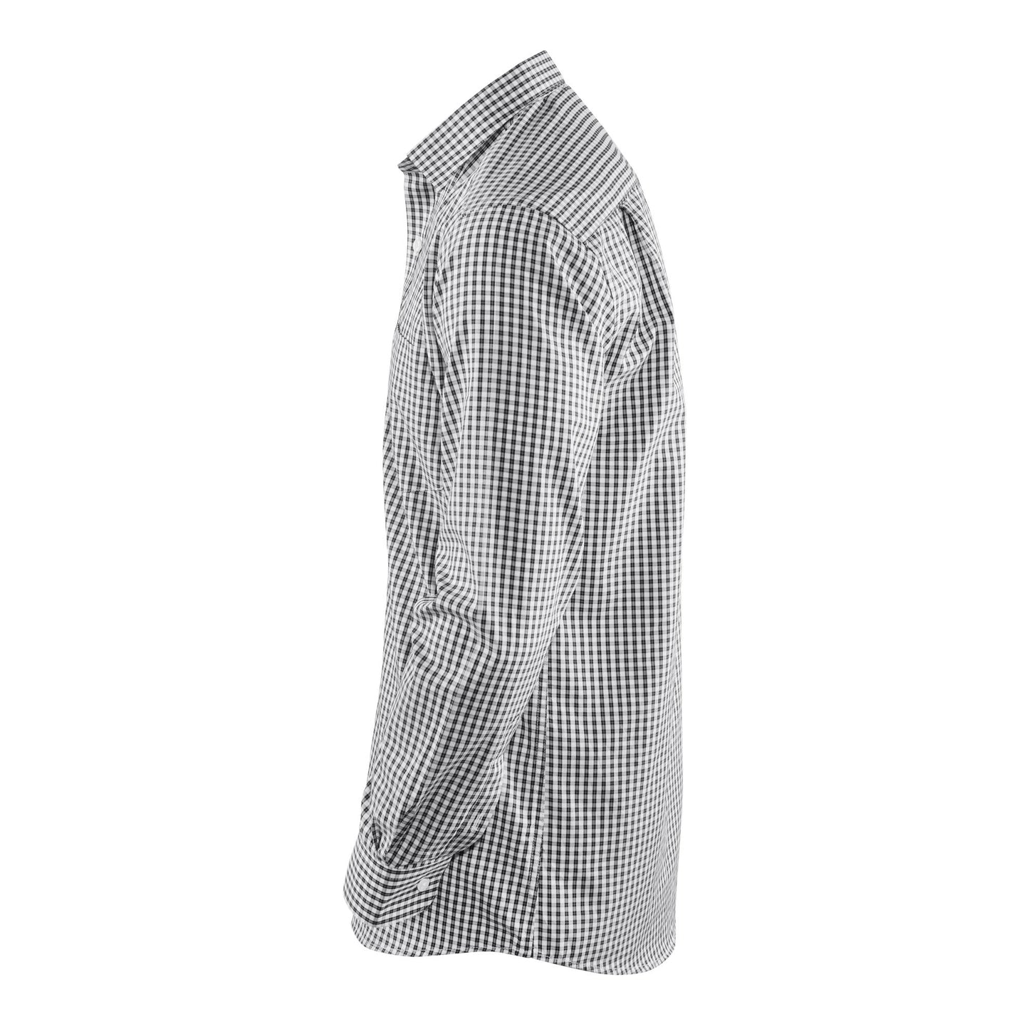 Basix Men's Check Shirt, Black &amp; White, MFS-107