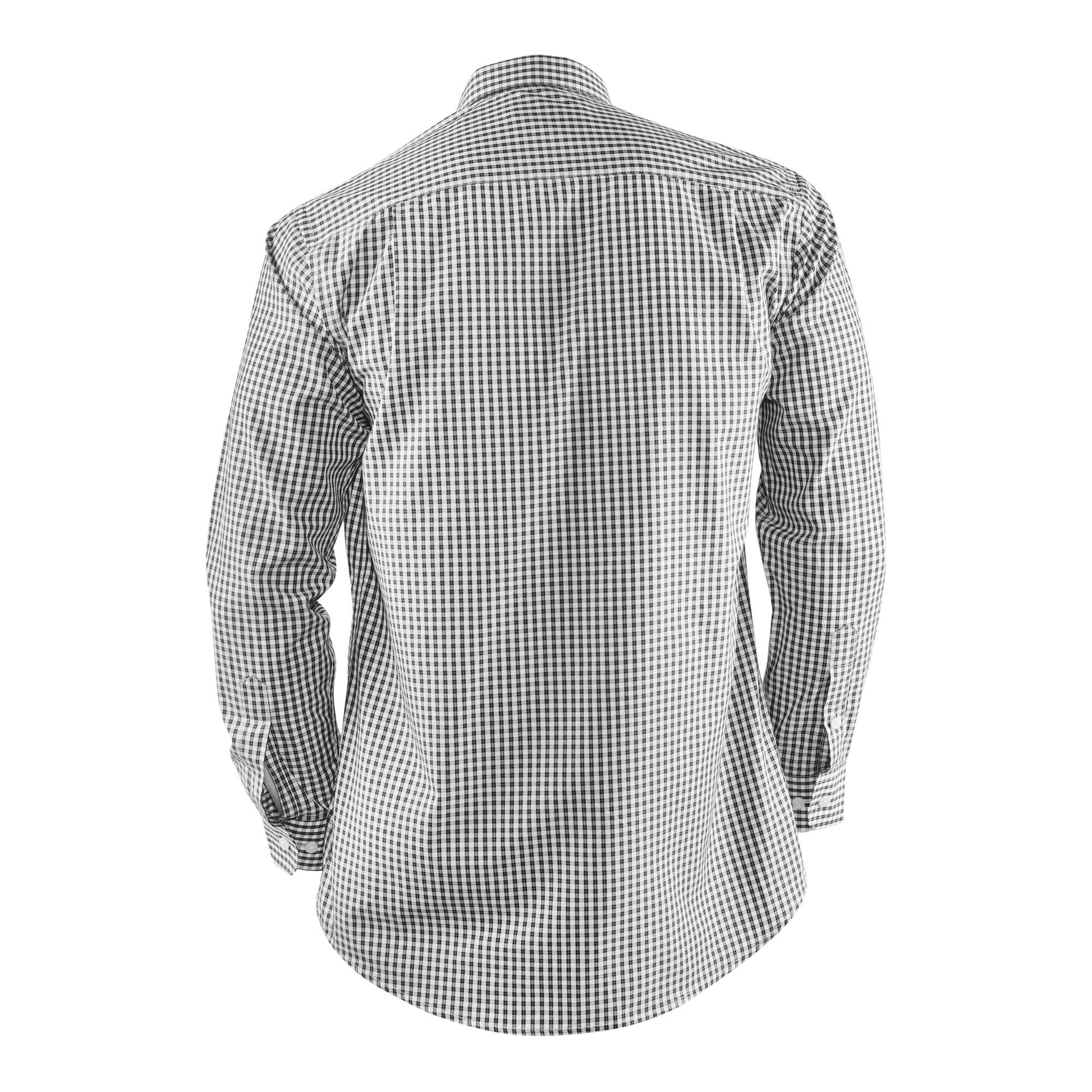 Basix Men's Check Shirt, Black &amp; White, MFS-107