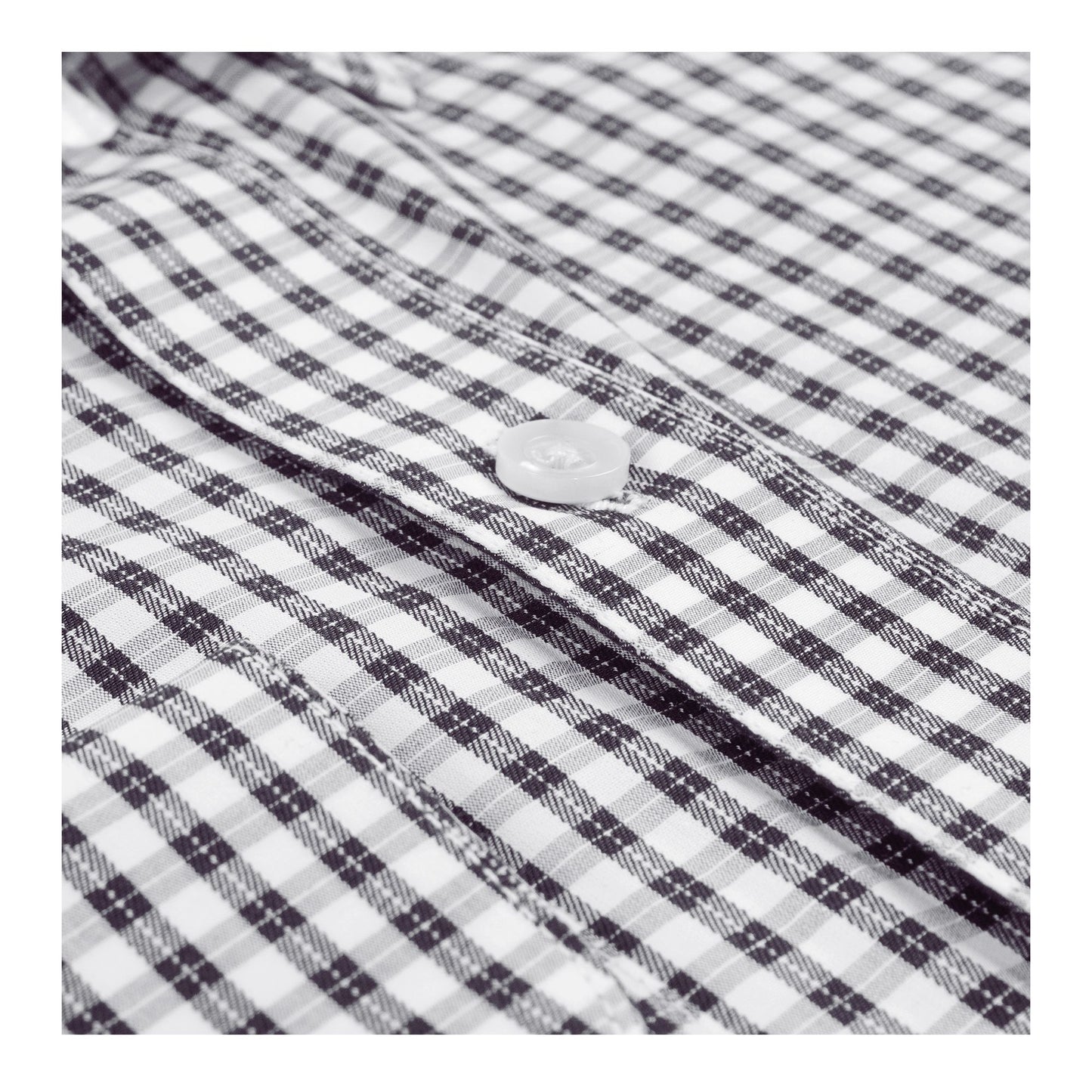 Basix Men's Check Shirt, Black &amp; White, MFS-107