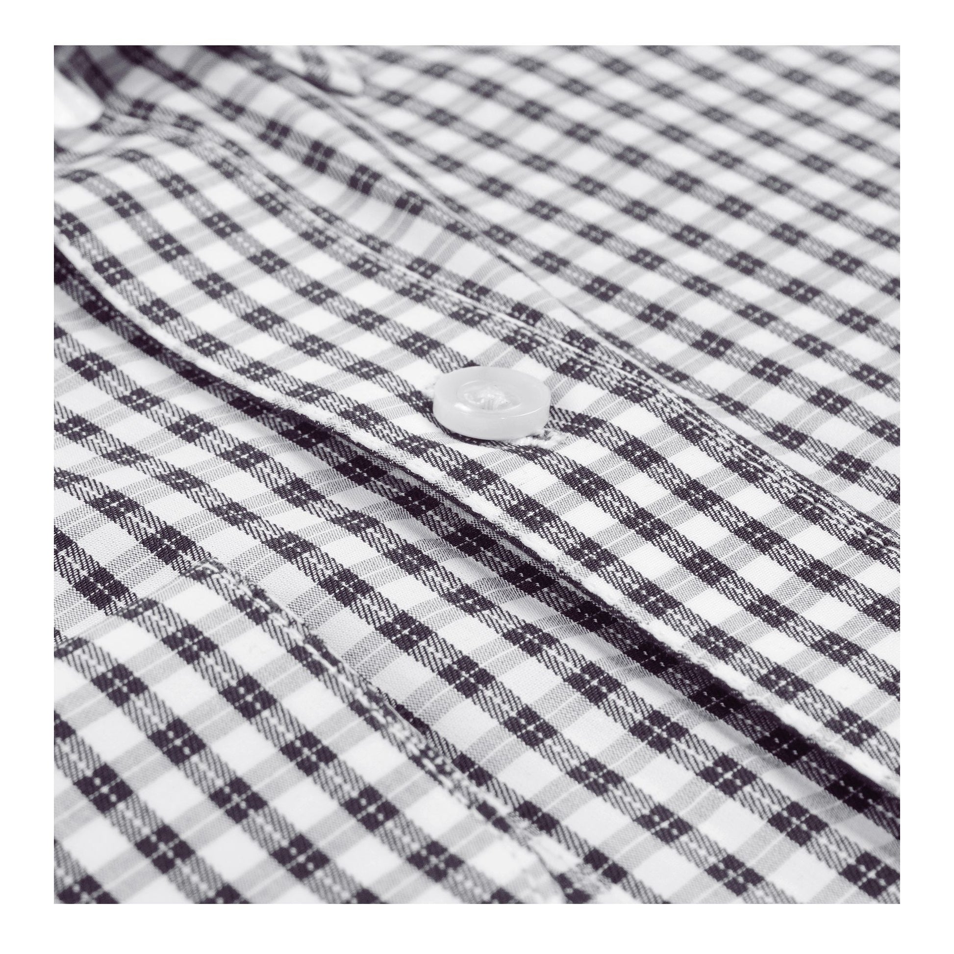 Basix Men's Check Shirt, Black &amp; White, MFS-107