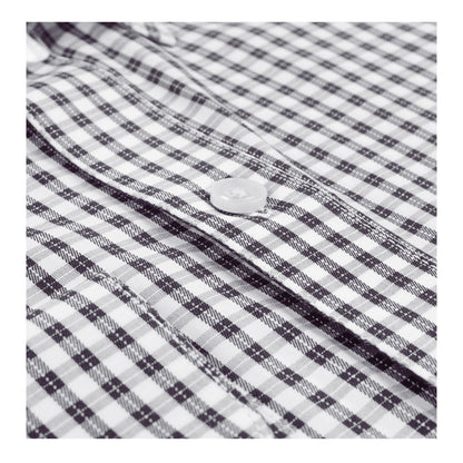 Basix Men's Check Shirt, Black &amp; White, MFS-107