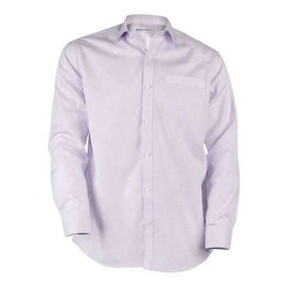 Basix Men's Miniature Check Shirt, Lavender White, MFS-108