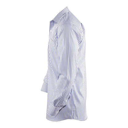Basix Men's Stripes Shirt, Navy Blue & White, MFS-110