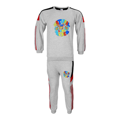 Basix Boys Fleece Heather Grey Born Rider Tracksuit, For Boys, BYS-253