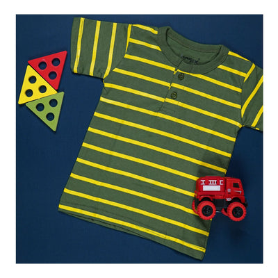 Basix Boys Champ Champ Drop Shoulder Henley Tee  2707