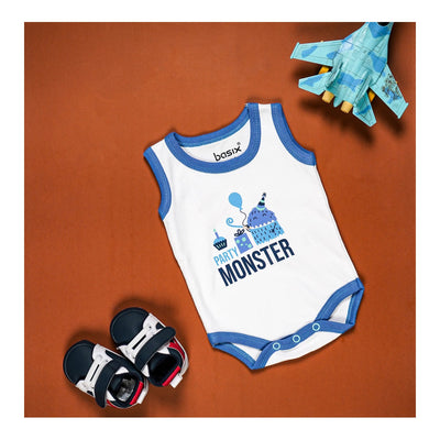 Basix Infant Monster At A Party Sleeve Less Body Suit  2640
